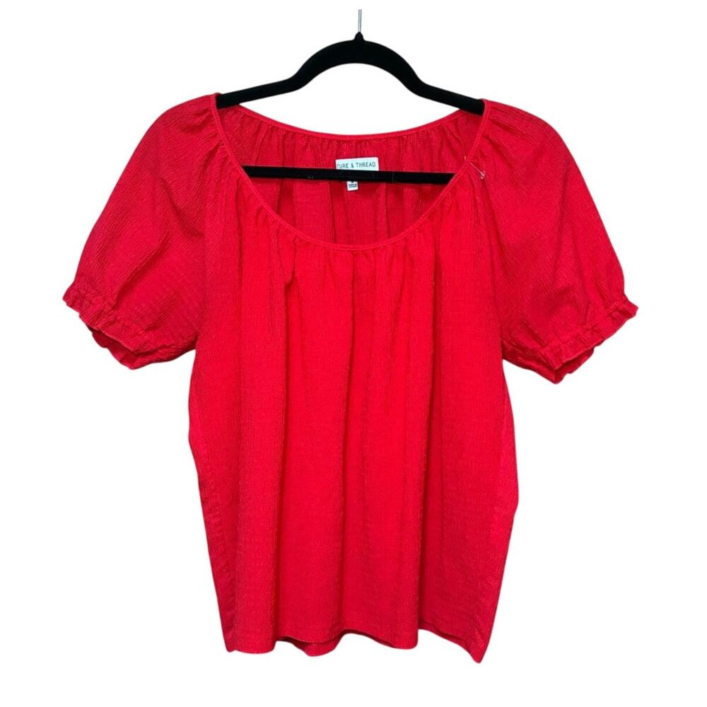 Madewell - Bright Red Puffy Sleeve Blouse - Women's M